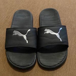 Mens Black Puma Slides Sz 8